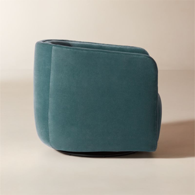 Sai Teal Performance Velvet Swivel Chair - image 4 of 8