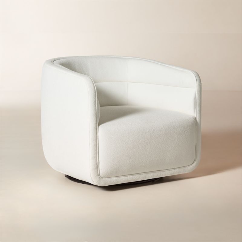 Sai White Performance Fabric Swivel Chair - image 2 of 7