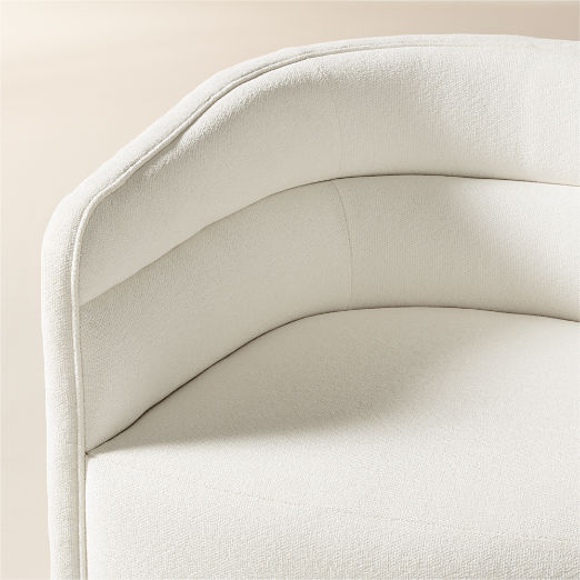 Sai White Performance Fabric Swivel Chair