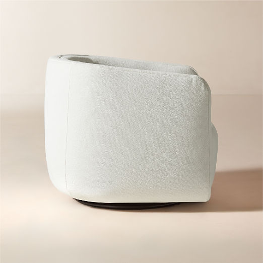 Sai White Performance Fabric Swivel Chair