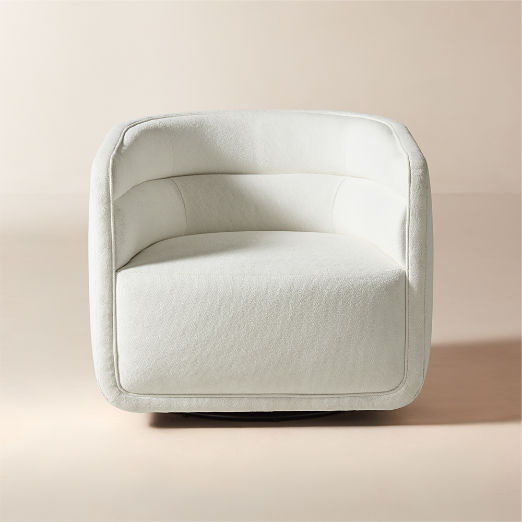 Sai White Performance Fabric Swivel Chair