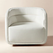 Sai White Performance Fabric Swivel Chair