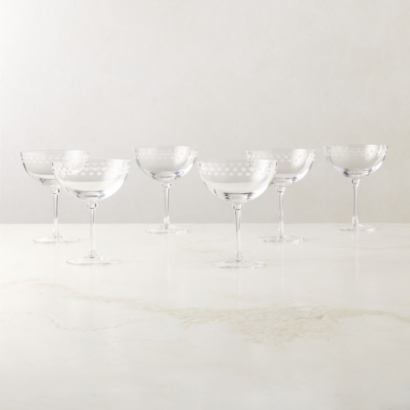 Saint Germain Etched Coupe Glasses Set of 6 by Todd Snyder - image 4 of 5