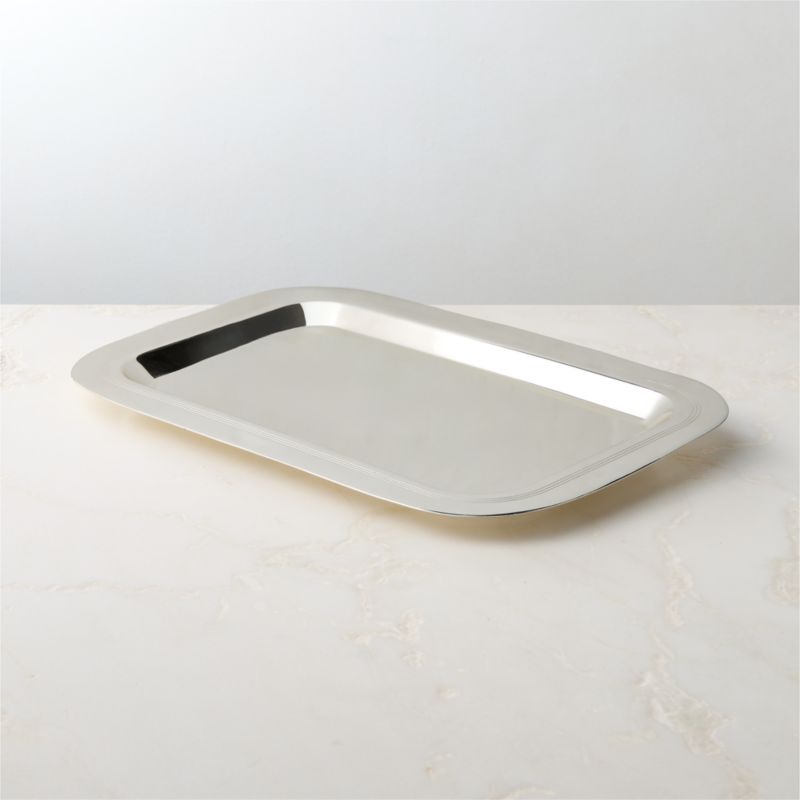 Saint Germain Rectangular Silver Plated Serving Tray Large by Todd Snyder - image 3 of 6