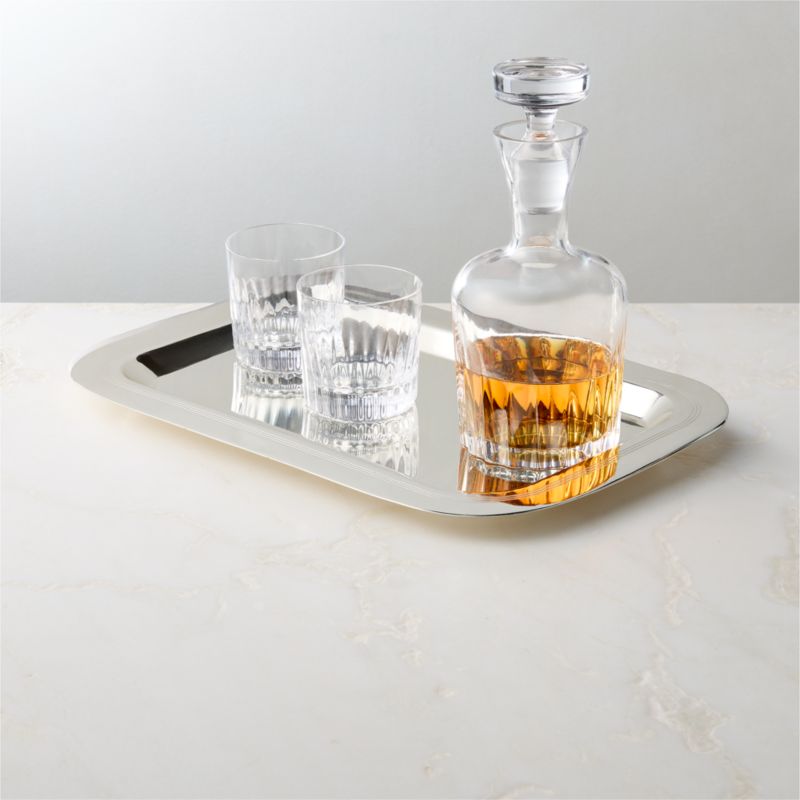 View Saint Germain Rectangular Silver Plated Serving Tray Large by Todd Snyder details