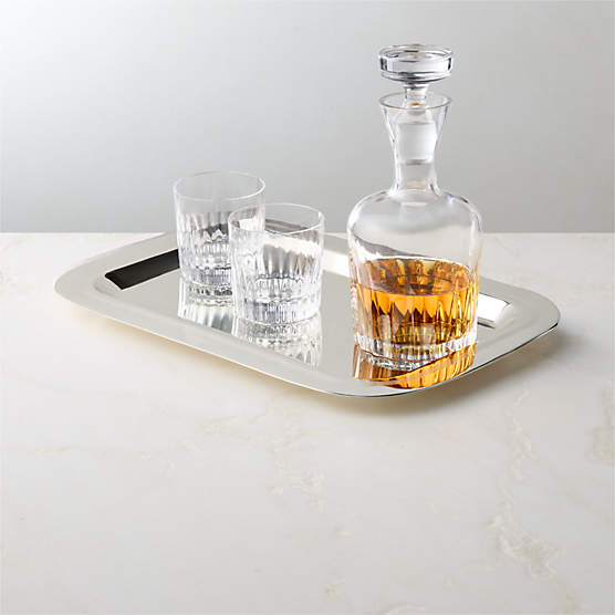 Saint Germain Rectangular Silver Plated Serving Tray Large by Todd Snyder