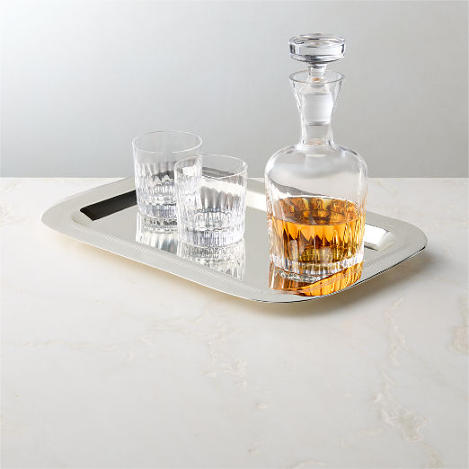 Saint Germain Rectangular Silver Plated Serving Tray Large by Todd Snyder