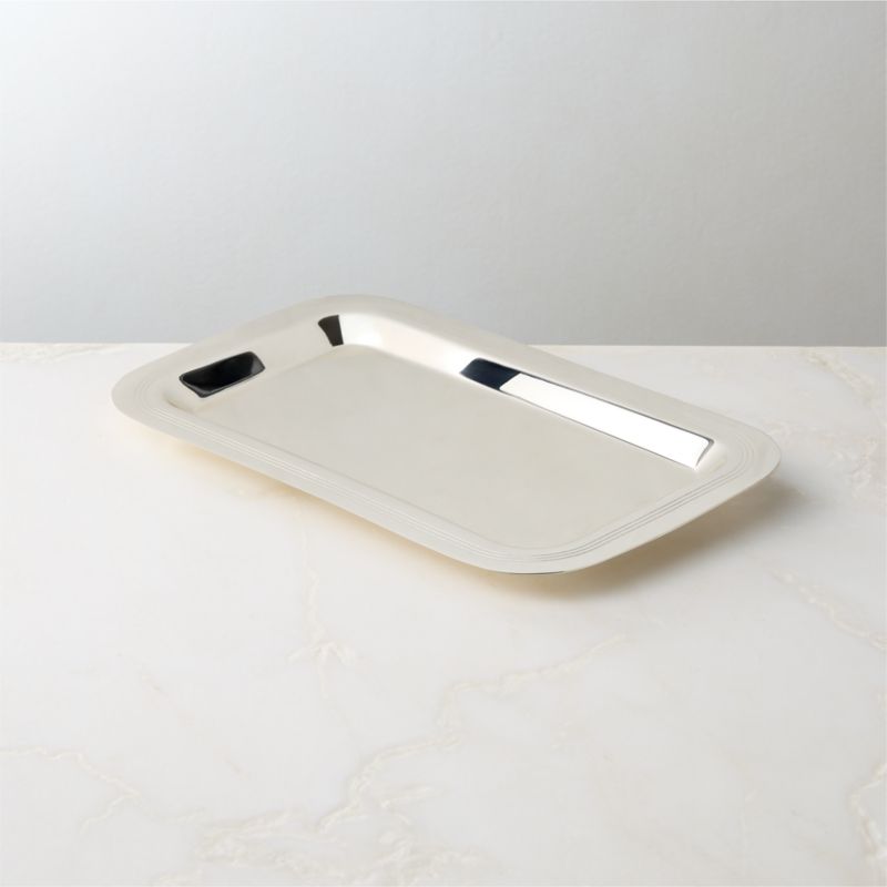 Saint Germain Rectangular Silver Plated Serving Tray Small by Todd Snyder - image 3 of 5