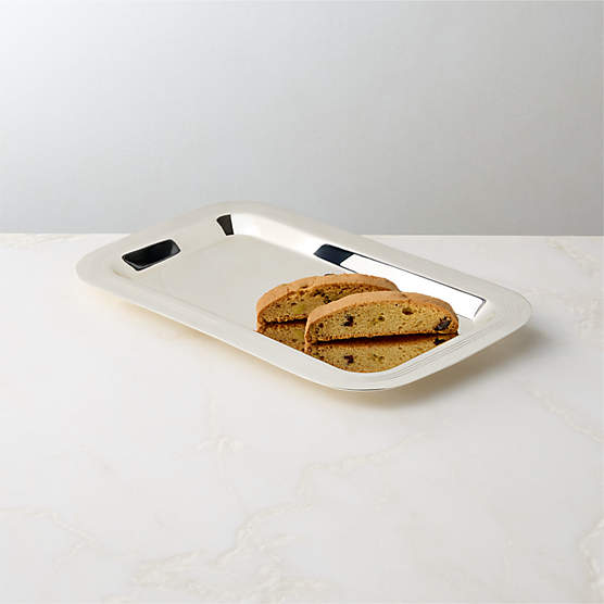 Saint Germain Rectangular Silver Plated Serving Tray Small by Todd Snyder