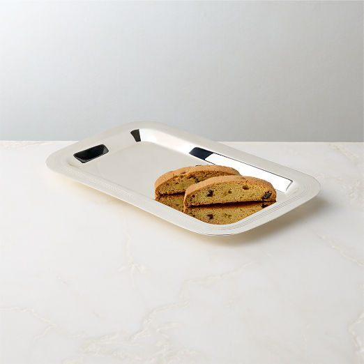 Saint Germain Rectangular Silver Plated Serving Tray Small by Todd Snyder