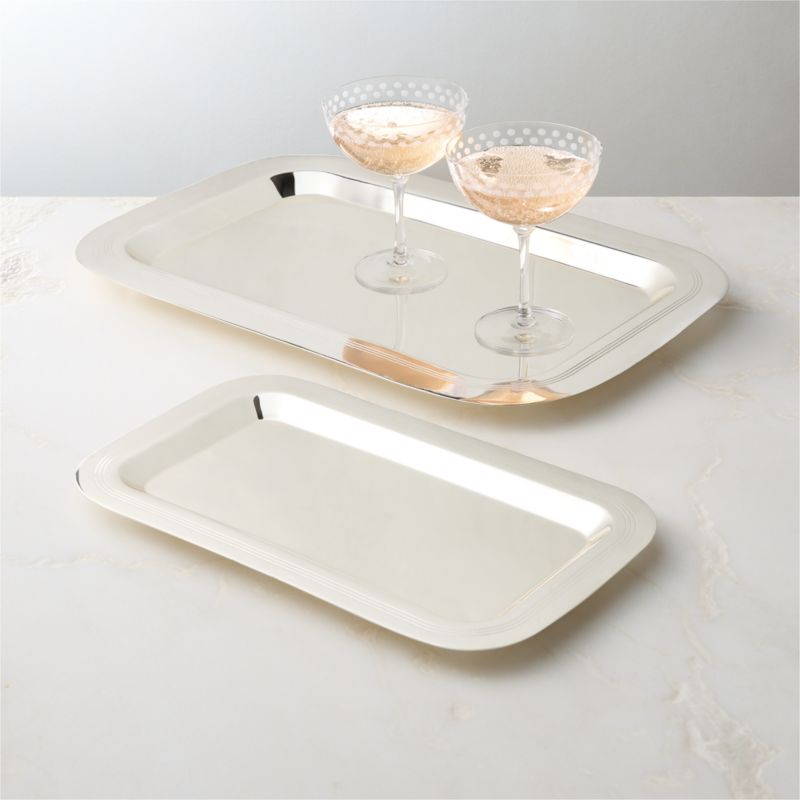 Saint Germain Rectangular Silver Plated Serving Tray Small by Todd Snyder - image 4 of 5
