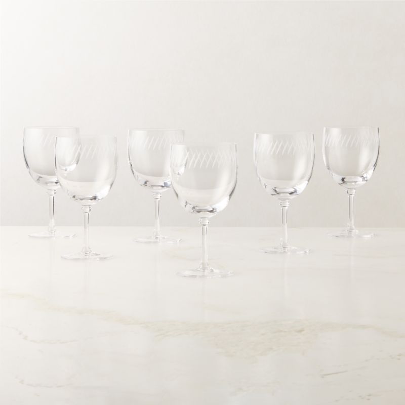 Saint Germain Etched Red Wine Glasses Set of 6 by Todd Snyder - image 3 of 5