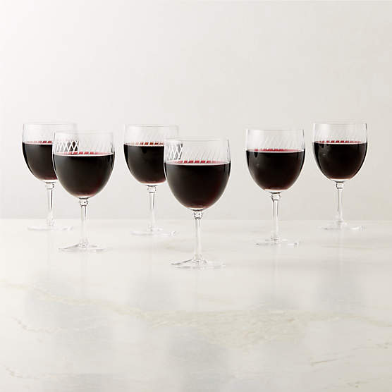 Saint Germain Etched Red Wine Glasses Set of 6 by Todd Snyder