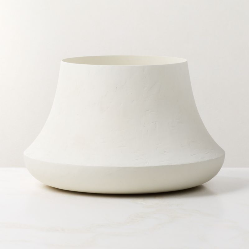 Sakina Ivory Faux Plaster Indoor/Outdoor Small Planter Bowl 9" - image 2 of 3