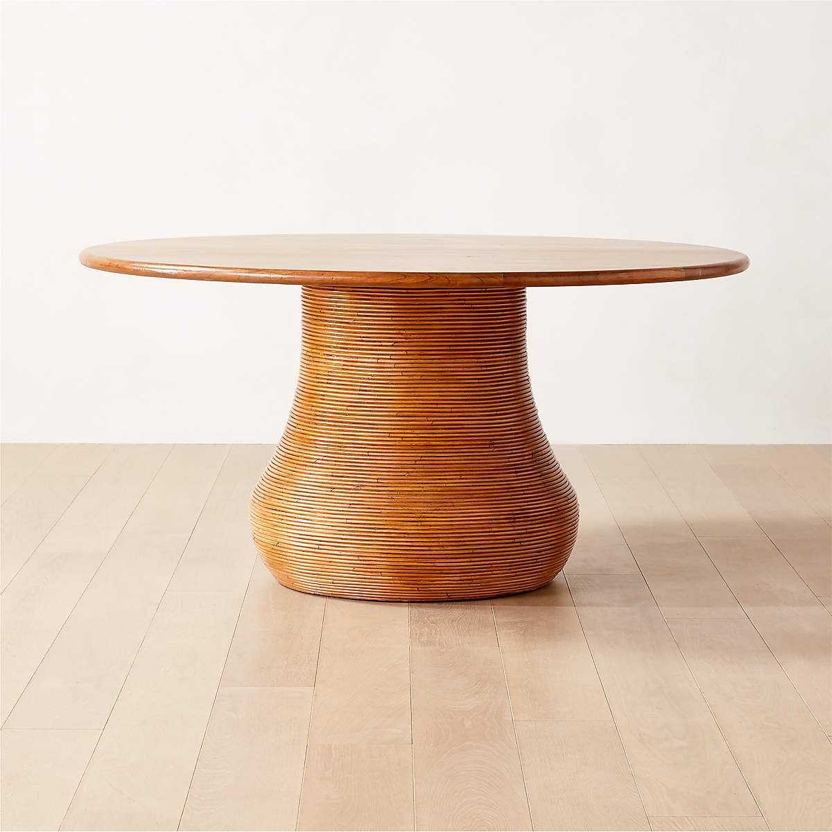 Salamina Modern RattanWrapped Round Wood Dining Table CB2