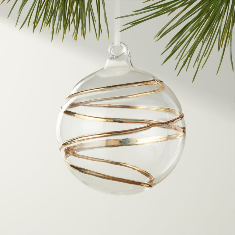 Salaria Gold and Glass Round Christmas Tree Ornament 3" - image 0 of 4