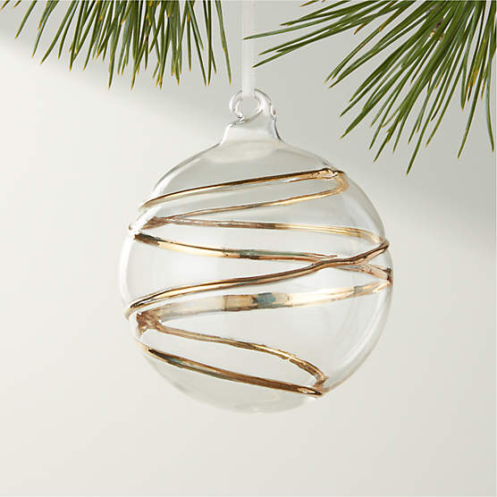 Salaria Gold and Glass Round Christmas Tree Ornament 3"