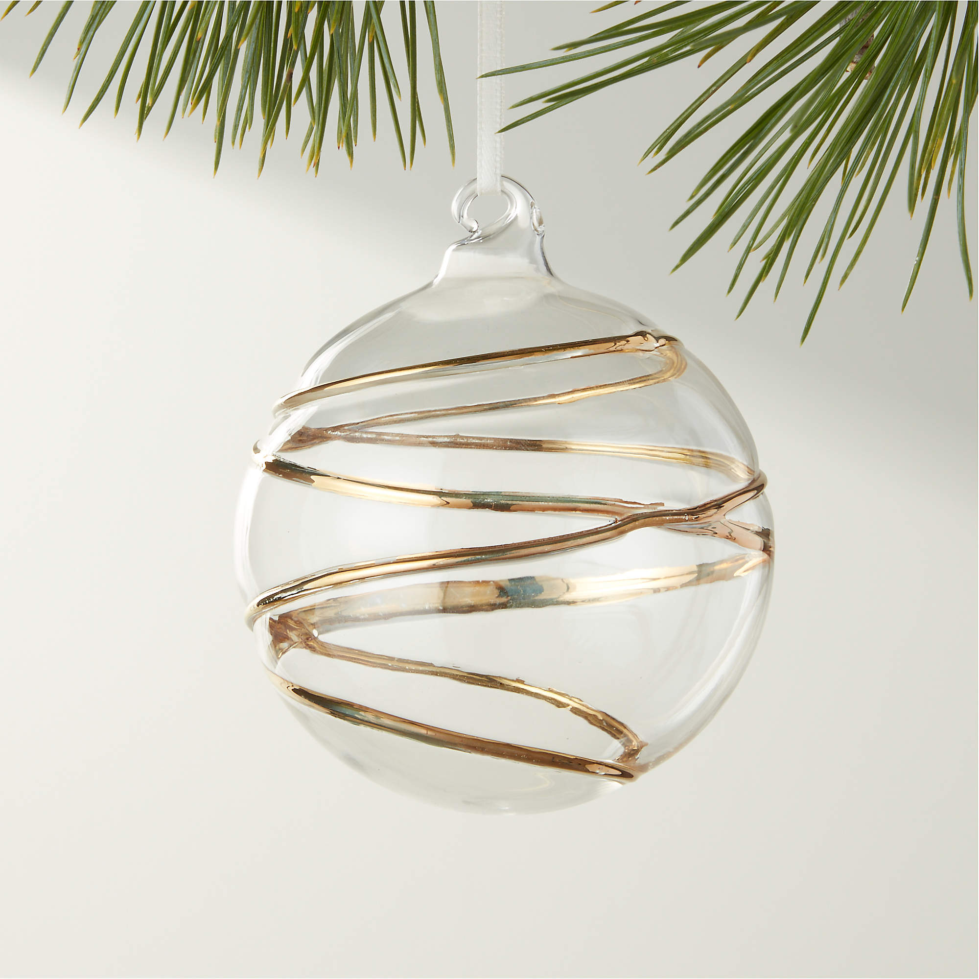 Salaria Gold and Glass Round Christmas Tree Ornament 3" + Reviews CB2