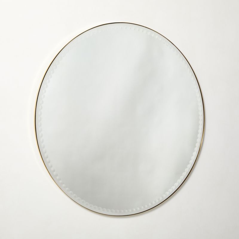 Salita Unlacquered Brass Round Wall Mirror 36" - image 3 of 5