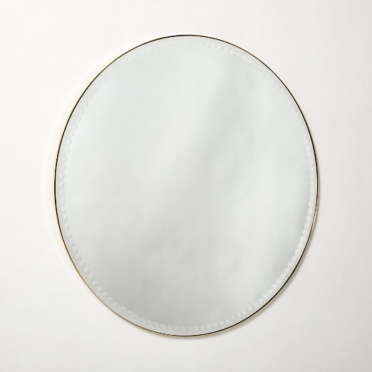 Salita Unlacquered Brass Round Wall Mirror 36"