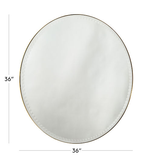 Salita Unlacquered Brass Round Wall Mirror 36"