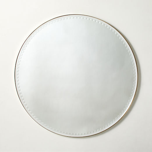 Salita Unlacquered Brass Round Wall Mirror 36"