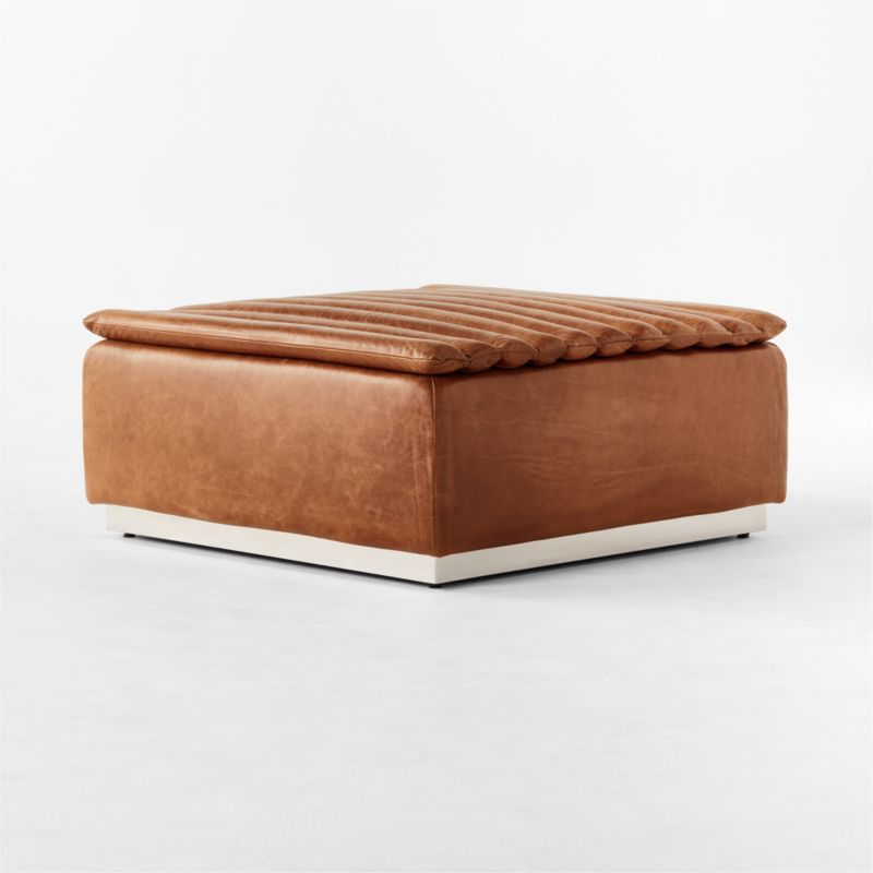 Salon Leather Ottoman Bello Black - image 3 of 6