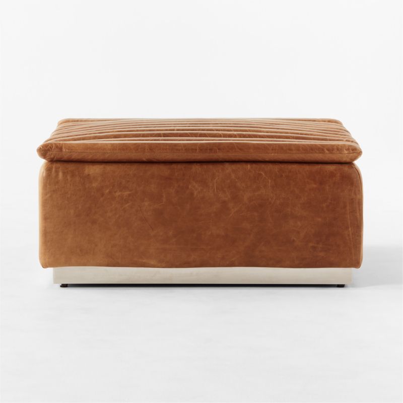 Salon Leather Ottoman Bello Black - image 4 of 6