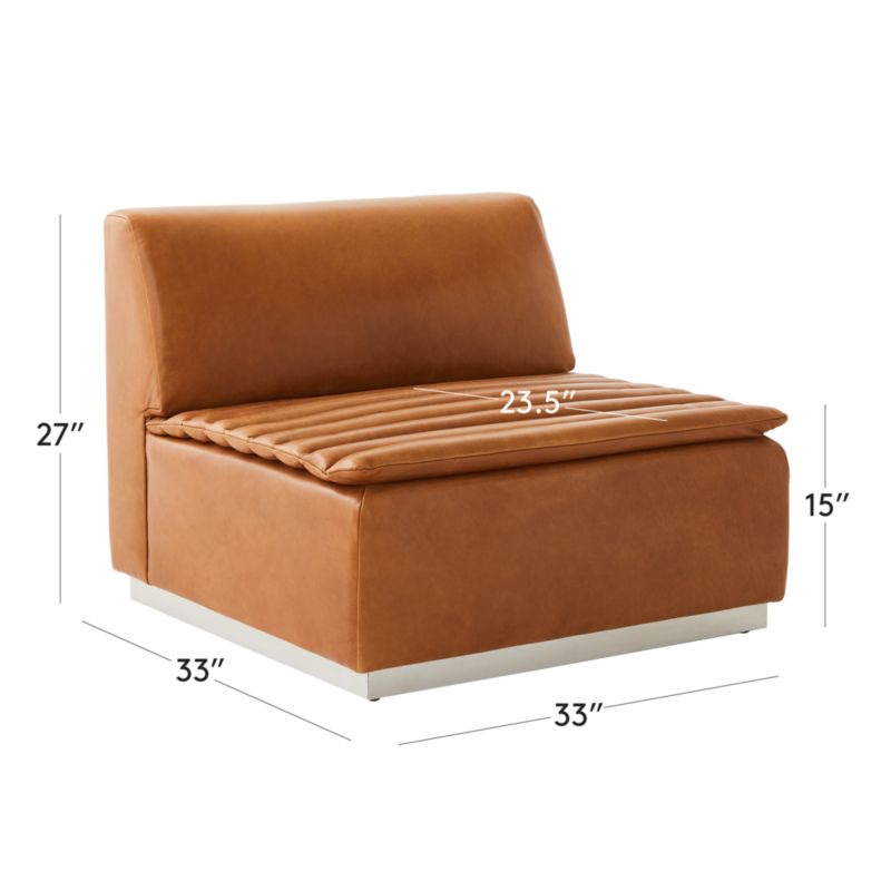 View Salon Saddle Leather Armless Chair - image 3 of 12