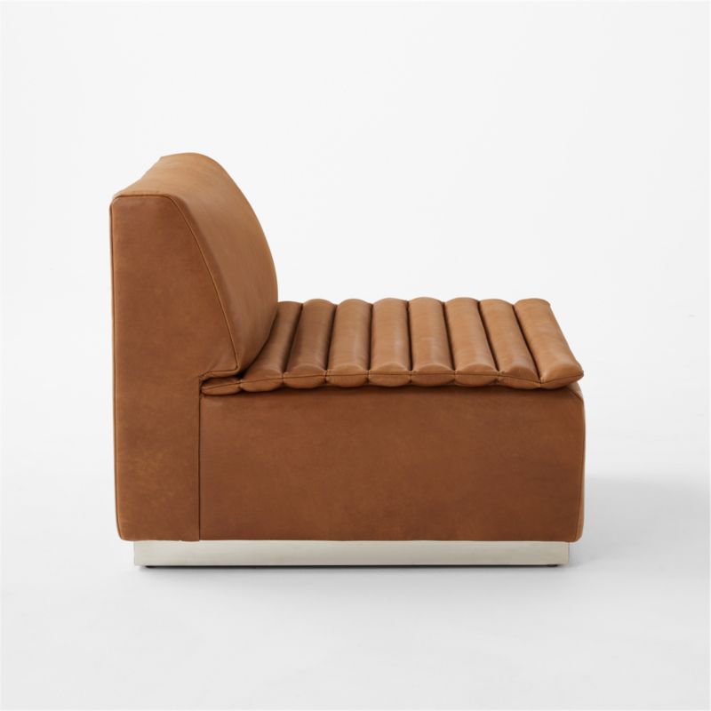 Salon Saddle Leather Armless Chair - image 5 of 12