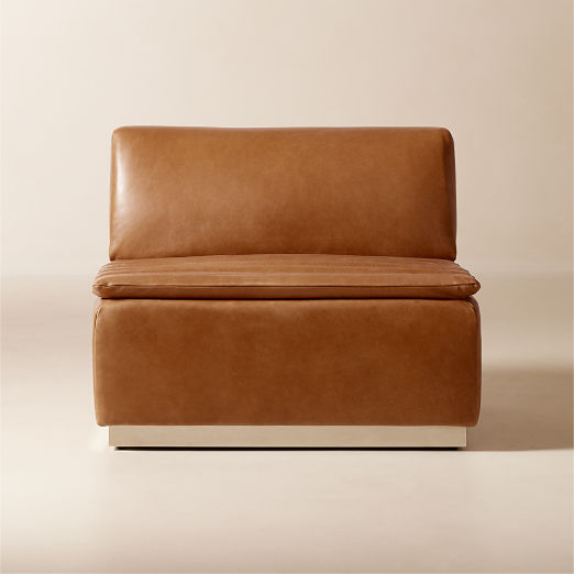 Salon Saddle Leather Armless Chair