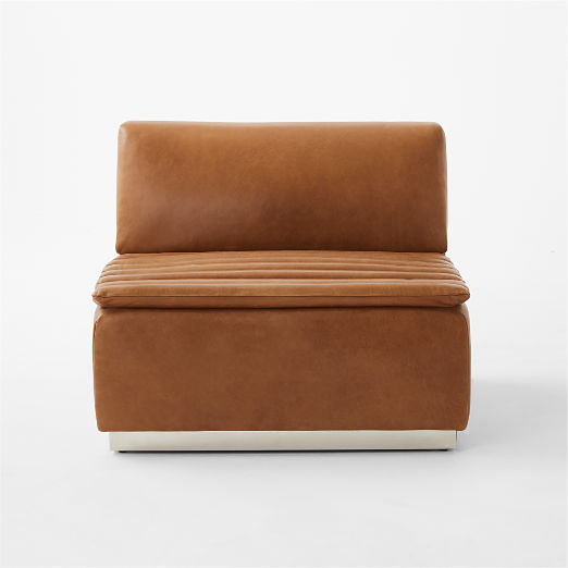 Salon Saddle Leather Armless Chair