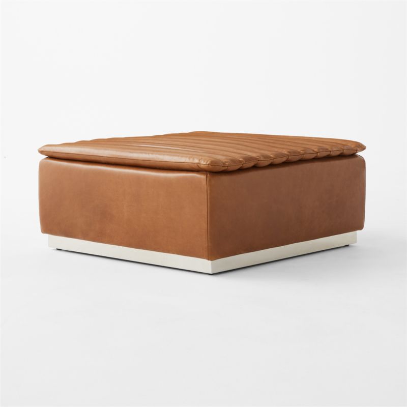 Salon Saddle Leather Ottoman - image 4 of 11