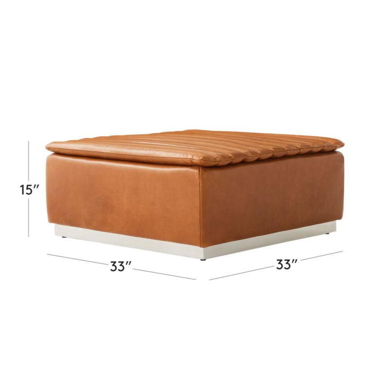 View Salon Saddle Leather Ottoman - image 3 of 11