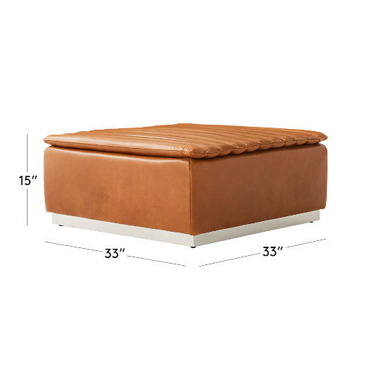 Salon Saddle Leather Ottoman