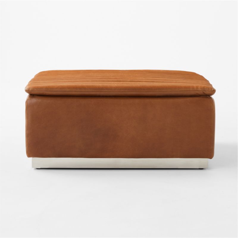 Salon Saddle Leather Ottoman - image 5 of 11