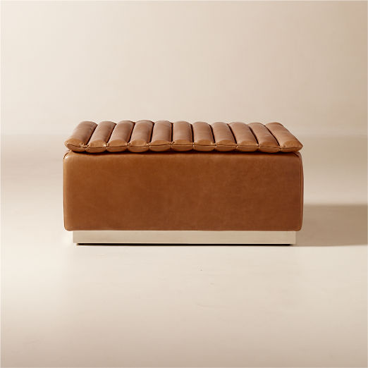 Salon Saddle Leather Ottoman