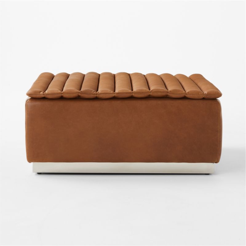 Salon Saddle Leather Ottoman - image 3 of 11