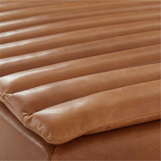 Salon Saddle Leather Ottoman