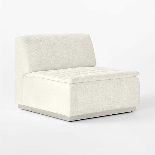 Salon Ivory Chenille Armless Chair