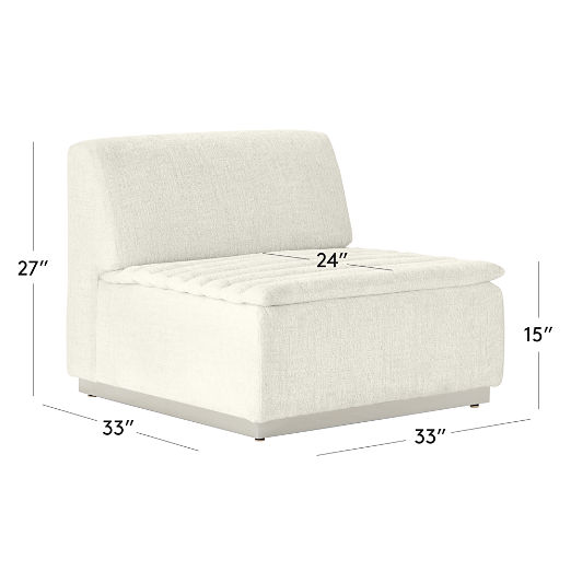 Salon Ivory Chenille Armless Chair