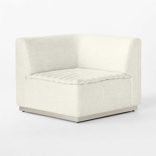 Salon Ivory Chenille Corner Chair