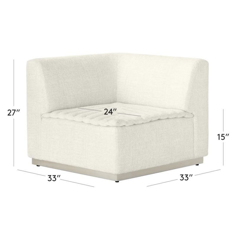 View Salon Ivory Chenille Corner Chair - image 3 of 10