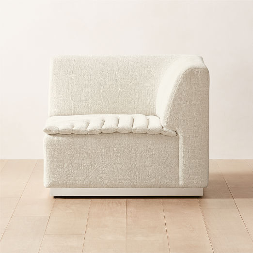 Salon Ivory Chenille Corner Chair