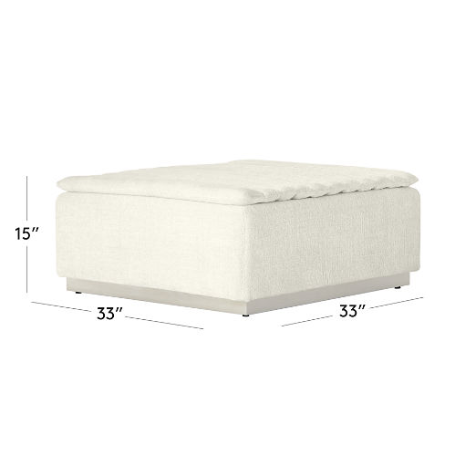 Salon Ivory Chenille Ottoman