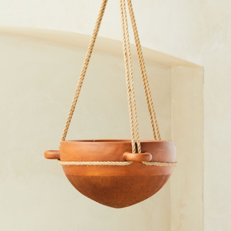 View Salvador Terracotta Indoor/Outdoor Hanging Planter Large details