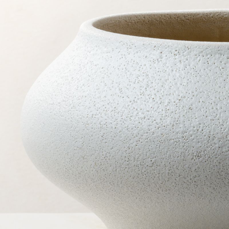 Samia White Ceramic Textured Glazed Indoor/Outdoor Small Planter Bowl 6.25" - image 1 of 3