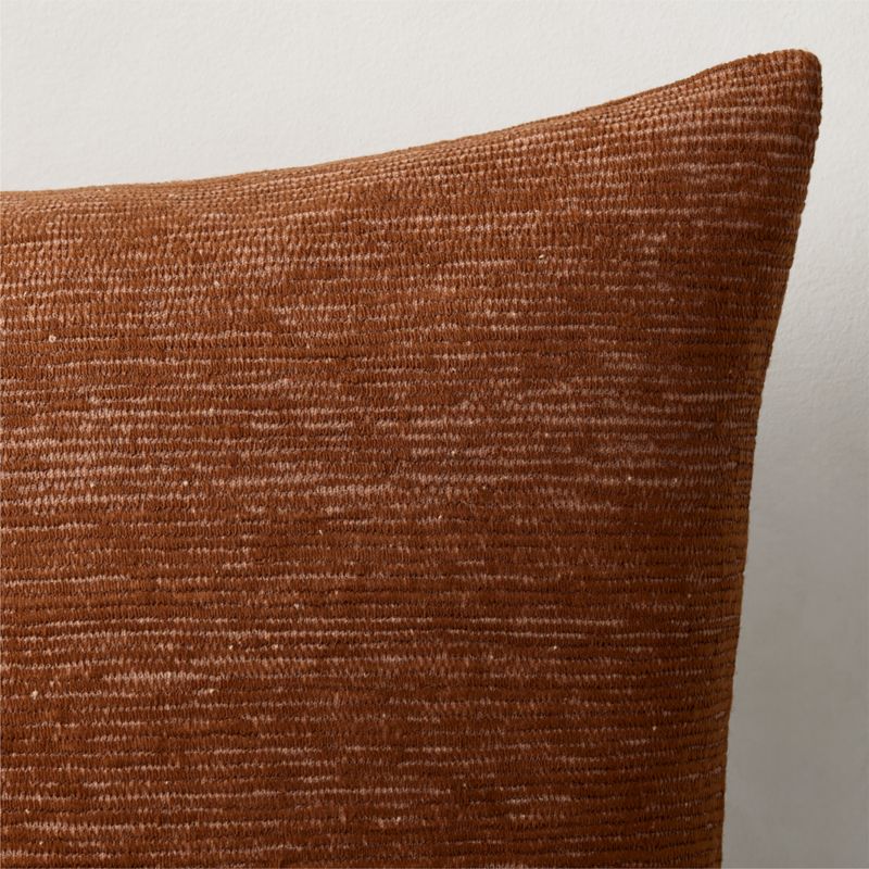 Samir Light Brown Embroidered Organic Cotton Throw Pillow Cover 23"x23" - image 1 of 5