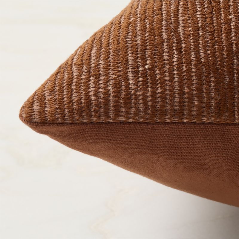 Samir Light Brown Embroidered Organic Cotton Throw Pillow Cover 23"x23" - image 3 of 5