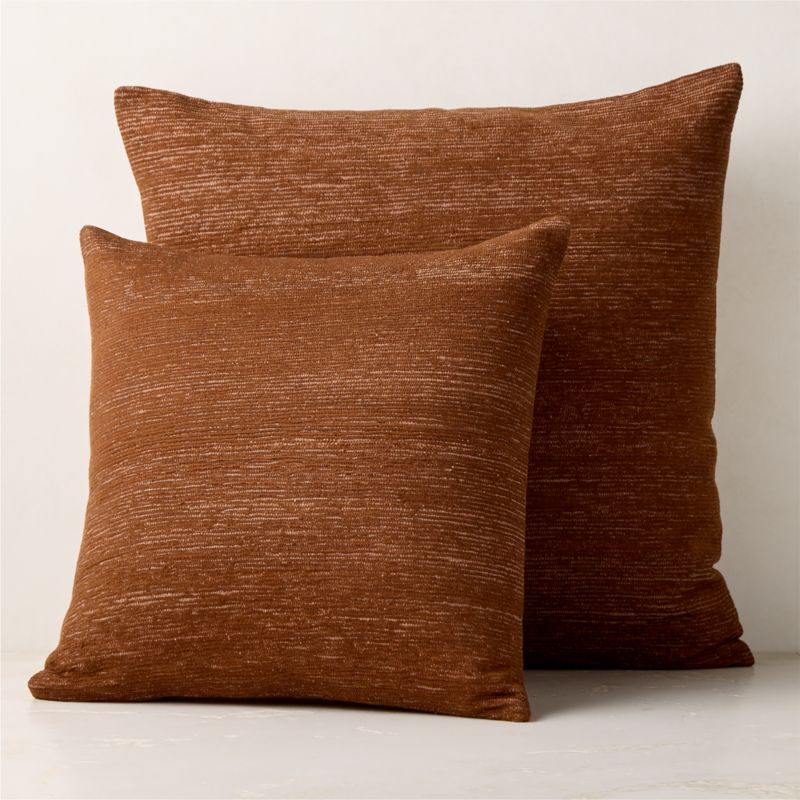 Samir Light Brown Embroidered Organic Cotton Throw Pillow Cover 23"x23" - image 4 of 5